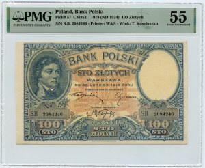 100 zloty 1919 - Serie S.B. 2084246 - PMG 55