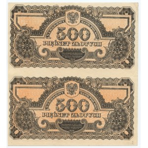 500 zlotých 1944 - dvě nestříhané bankovky - FALEŠNÉ