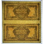 500 zloty 1944 - uncut two pieces of banknote - FALSE.