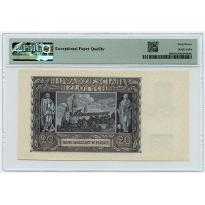 20 zlatých 1940 - Série L 0784087 - PMG 67 EPQ - 2. max. bankovka