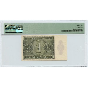 1 złoty 1938 - seria IK 8145106 - PMG 64