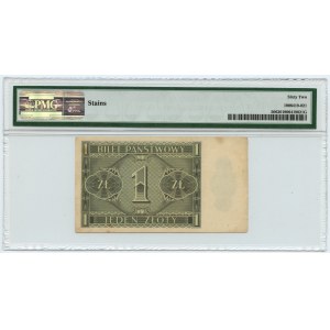 1 złoty 1938 - seria IA 3566645 - PMG 62 - kremowy papier