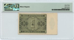 1 złoty 1938 - seria ID 5186745 - PMG 63