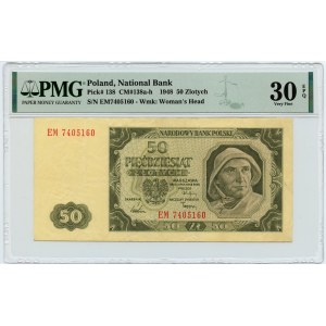 50 Zloty 1948 - EM-Serie - PMG 30 EPQ