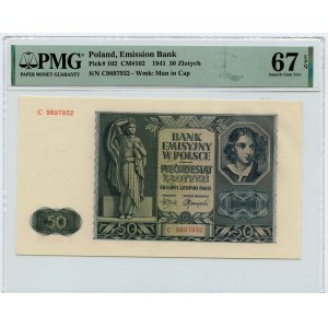 50 zlatých 1941 - séria C - PMG 67 EPQ - 2. max. bankovka