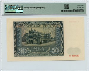 50 złotych 1941 - seria C - PMG 67 EPQ - 2-ga max nota