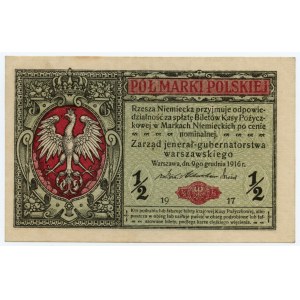 1/2 Polnische Marke 1916 - Jenale Seriennummerierung rot A 7590495