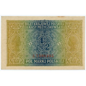 1/2 Polská značka 1916 - jenerální série číslování červená A 7590495