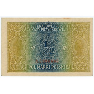 1/2 marki polskiej 1916 - jenerał seria numeracja czerwona A 7590495