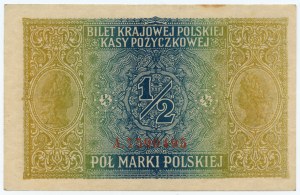 1/2 Poľská značka 1916 - generálna séria číslovanie červená A 7590495