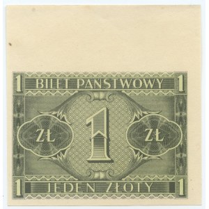 1 zloty 1938 - impression au verso uniquement
