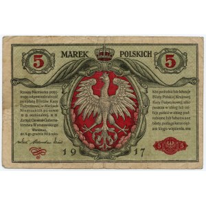 5 polnische Marken 1916 - Satz von 3 Stück