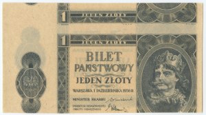 1 zloty 1938 - DESTRUKT - double obverse
