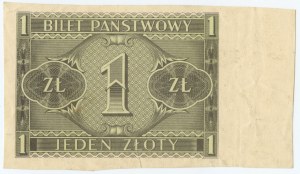 1 zloty 1938 - impression au verso uniquement