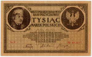 1.000 marek polskich 1919 - seria E nr 813218 - FAŁSZERSTWO