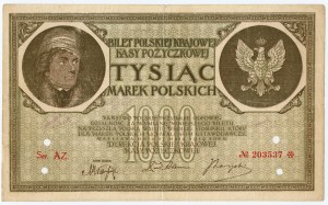 1.000 marks polonais 1919 - Série A n° 203537* - FAUX