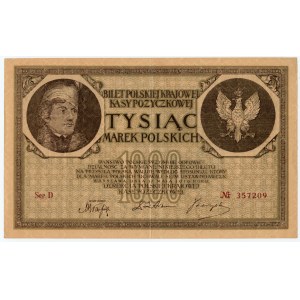 1,000 Polish marks 1919 - Series D No. 357209 - FALSE