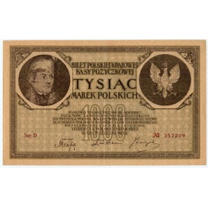 1 000 poľských mariek 1919 - séria D č. 357209 - FALSE