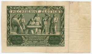 50 zloty 1936 - series AS 2423687- obverse without main print, reverse printed correctly