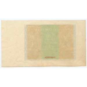 50 złotych 1936 - seria AG 2952642 - awers bez druku głównego, rewers wydrukowany prawidłowo