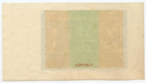 50 złotych 1936 - seria AG 2952642 - awers bez druku głównego, rewers wydrukowany prawidłowo
