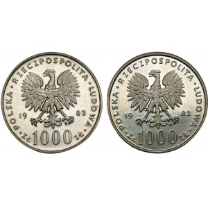 1.000 złotych 1982-1983 - Zestaw 2 sztuk