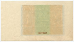 50 złotych 1936 - seria AG - awers bez druku głównego, rewers wydrukowany prawidłowo
