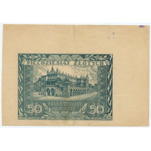 50 Zloty 1941 - Vorderseite sauber Rückseite nur Überdruck