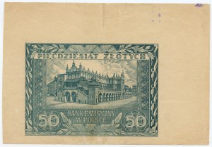 50 zloty 1940 - obverse clean reverse only overprint