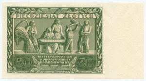 50 zlotých 1936 - séria AB 1618785 - averz bez hlavnej tlače