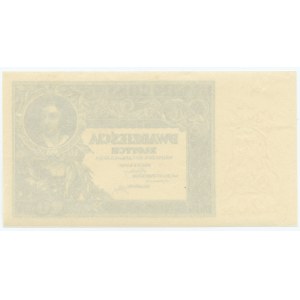 20 złotych 1931 - bez serii i numeracji, rewers czysty, awers bez poddr