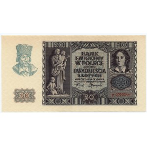 20 złotych 1940 - seria A 0002244