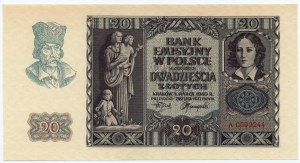 20 złotych 1940 - seria A 0002244