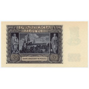 20 złotych 1940 - seria A 0002244