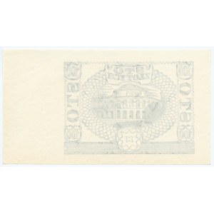Stampa in nero del rovescio del 100 zloty 1940 - senza serie e numerazione - filigrana
