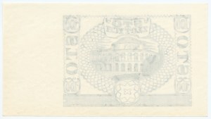 Schwarzdruck der Rückseite der 100 Zloty 1940 - ohne Serie und Nummerierung - Wasserzeichen