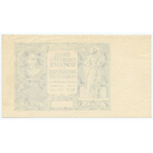 Stampa in nero del dritto del 50 zloty 1940 - senza serie e numerazione - filigrana differente