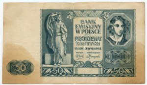 50 Gold 1941 - polotovar na papíře s vodoznakem - plně DOKONČENO