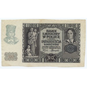 20 zlatých 1940 - polotovar na papieri s vodoznakom - úplne DOKONČENÝ bez série alebo číslovania.