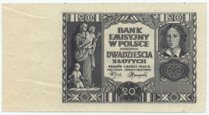 20 zloty 1940 without series and numbering and subprint