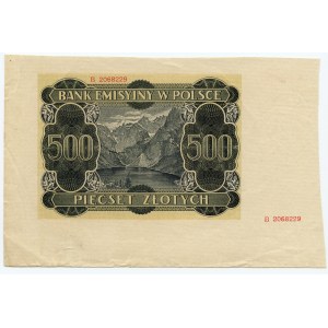 500 zloty 1940 - B - tirage inachevé