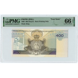 400 złotych 1994 - Wydrukowany w pełni rewers, awers czysty - PMG 66 EPQ