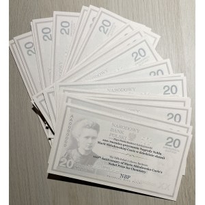 20 Or 2011 - Maria Skłodowska Curie - Lot de 25 pièces