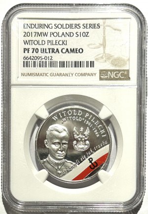 10 złotych 2017 - Witold Pilecki - PF 70 Ultra Cameo - MAX NOTA