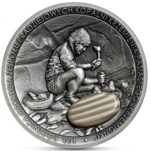 50 złotych 2022 - 100. r. odkrycia zespołu pradziejowych kopalni krzemienia KRZEMIONKI - NGC MS 70 ANTIQUED