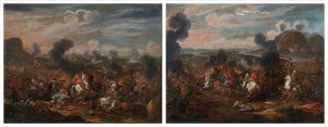 Jan Peeter Verdussen (1700-1763) - atributed, Jan Peeter Verdussen (1700-1763) - atributed Two battle pictures Battle of Vienna 1683 Battle of Parkany 1683