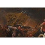 Jan Peeter Verdussen (1700-1763) - attribuito, Jan Peeter Verdussen (1700-1763) - attribuito Due immagini di battaglia Battaglia di Vienna 1683 Battaglia di Parkany 1683