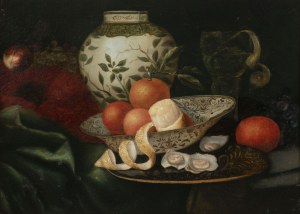 Flemish Masters, 17th century, Flemish Masters, 17th century Still Life with Porcelain Vase, Oysters and Fruit