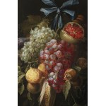 David de Heem (1663-1701) - pripisuje sa, David de Heem (1663-1701) - pripisuje sa Festoon with Grapes, Corn, Pomegranate and Citrus Fruits