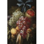 David de Heem (1663-1701) - attributed to, David de Heem (1663-1701) - attributed to Festoon with Grapes, Corn, Pomegranate and Citrus Fruits